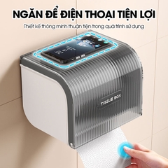 Hộp đựng giấy vệ sinh toilet W8286 nhựa ABS chống ố màu, có trục xoay dễ sử dụng
