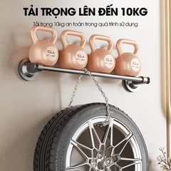 Giá treo khăn nhà tắm, thanh gác dép hút chân không LD-5248, nhôm anod không rỉ, không cần khoan đục, dễ dàng lắp đặt