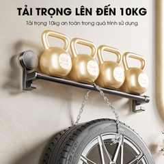 Giá treo khăn nhà tắm có móc hút chân không LD-5250, nhôm anod không rỉ, không cần khoan đục, dễ dàng lắp đặt