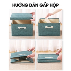Hộp đựng đồ đa năng, quần áo chăn mền có nắp đậy LH-3107, vải lanh không dệt chất lượng cao, chống ẩm mốc, nhiều size