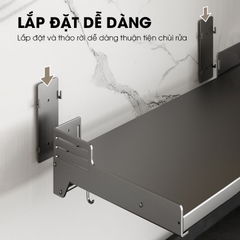 Kệ lò vi sóng, kệ gia vị kệ nhà bếp treo tường SQ-6188 thép carbon không rỉ