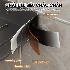 Kệ lắp bồn rửa mặt nhà tắm, giá để đồ trước gương LH-5588 Nhôm Anod không rỉ + tăng kèm keo dán + tắt kê ốc vít