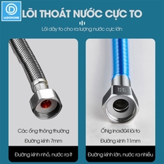 Ống cấp nước nóng lạnh SU10, ống nối cho bồn lavabo, bồn vệ sinh, máy giặt, máy nóng lạnh, inox 304 uốn cong tùy ý