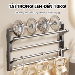 Kệ để giày dép treo tường 2 tầng LD-5233 nhôm anod không rỉ + tặng kèm miếng dán, tắt kê và vít