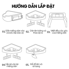 Kệ góc tường treo nhà tắm nhà bêp LD-6101, nhựa ABS siêu cứng cáp và bền bỉ