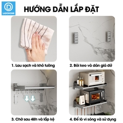 Kệ lò vi sóng, kệ gia vị kệ nhà bếp treo tường SQ-6188 thép carbon không rỉ