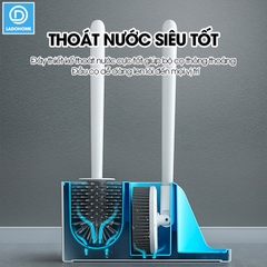 Cọ chà bồn cầu, bàn chải toilets nhà vệ sinh đầu silicon 2 trong 1 LH-8675, với đầu cọ linh hoạt len lõi mọi ngóc ngách