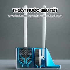 Cọ chà bồn cầu, bàn chải toilets nhà vệ sinh đầu silicon 2 trong 1 LH-8675, với đầu cọ linh hoạt len lõi mọi ngóc ngách