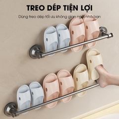 Giá treo khăn nhà tắm, thanh gác dép hút chân không LD-5248, nhôm anod không rỉ, không cần khoan đục, dễ dàng lắp đặt