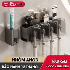 Kệ treo bàn chải và kem đánh răng có kèm cốc và dụng cụ nhã kem tự động LH-5478C