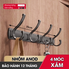Móc treo tường RX14 Nhôm anod không rỉ, móc treo quần áo phòng ngủ, phòng khách, nhà tắm, nhà bếp, móc treo sau cửa