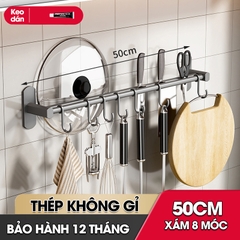 Móc treo nhà bếp đa năng có rảnh để dao và gác nắp nồi Nhôm Anod không rỉ RX08