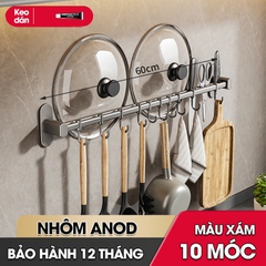 Móc treo nhà bếp đa năng có rảnh để dao và gác nắp nồi Nhôm Anod không rỉ RX08