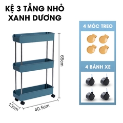 Kệ để đồ nhà bêp nhà tắm LH-3443 có bánh xe đẩy, kệ đứng cho khe hẹp tủ lạnh, phòng tắm, phòng bếp