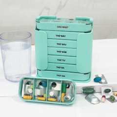 Hộp chia thuốc 7 ngày 4 buổi LH-2039 sáng trưa chiều tối nhựa ABS bền đẹp an toàn tiện dụng mang đi làm, đi du lịch, ...