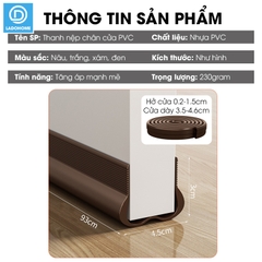 Thanh chèn chân cửa ngăn gió bụi côn trùng nhựa PVC D1949, dùng được cho cửa mở quay có độ dày 3-5cm, khe hở không quá 2cm