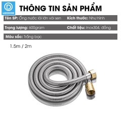 Ống nước vòi sen vòi vệ sinh lõi lớn JH10, tăng lưu lượng nước gấp nhiều lần, dây bọc inox 304 và 2 đầu đai ốc bằng đồng