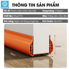 Thanh chèn chân cửa cải tiến với 2 lớp tăng khả năng cách âm và đáy lông đệm dể dàng đóng mở, ngăn côn trùng và gió bụi