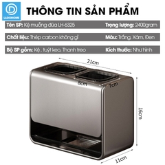 Kệ muỗng đũa, ống đựng muỗng đũa để bàn hoặc treo tường LH-6325 thép carbon chống rỉ