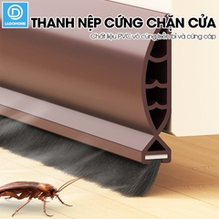 Thanh nệp cứng chặn chân cửa nhựa PVC dùng cho khe hở lớn tới 3cm, giúp ngăn gió bụi, con trùng, cách âm cách nhiệt