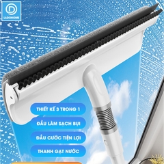 Cây lâu kính C10, lau cửa sổ kính kết hợp gạt nước và chà bùi bẩn + Tặng kèm 2 miếng lau thay thế