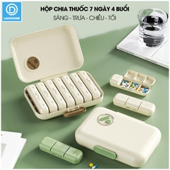 Hộp chia thuốc JW2728 có ron su chống ẩm, hộp chia 7 ngày 4 buổi sáng trưa chiều tối