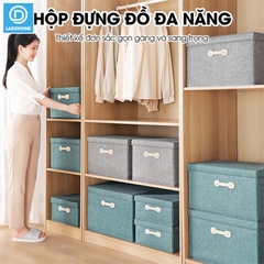 Hộp đựng đồ đa năng, quần áo chăn mền có nắp đậy LH-3107, vải lanh không dệt chất lượng cao, chống ẩm mốc, nhiều size