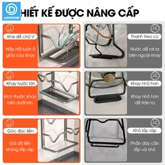 Giá để nắp nồi treo tường, giá treo nắp vung LH-6337 Nhôm Anod không rỉ + tặng keo dán, tắt kê và vít