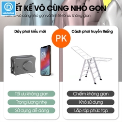 Dây phơi quần áo dây rút vô hình LH-6474 treo trong phòng tắm ngoài ban công ngoài trời dài tới 5.1m