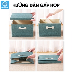 Hộp đựng đồ đa năng, quần áo chăn mền có nắp đậy LH-3107, vải lanh không dệt chất lượng cao, chống ẩm mốc, nhiều size