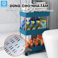 Kệ để đồ nhà bêp nhà tắm LH-3443 có bánh xe đẩy, kệ đứng cho khe hẹp tủ lạnh, phòng tắm, phòng bếp