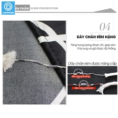 Rèm treo nhà tắm, màn che phòng tắm vải Poliester không thấm cao cấp họa tiết Vòng Tròn Trắng Đen