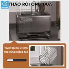 Kệ muỗng đũa, ống đựng muỗng đũa để bàn hoặc treo tường LH-6325 thép carbon chống rỉ