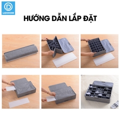 Hộp đựng đồ lót 30 ngăn có nắp đậy khóa kéo chống ẩm chống bụi LH-3344