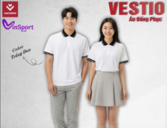 Áo Polo HACORIO VESTIO – ADP 03 Nam Trắng đen