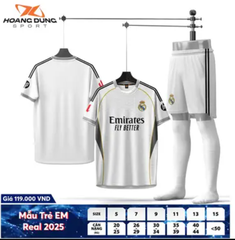 QA REAL MADRID TRẺ EM TRẮNG MÈ 25/26