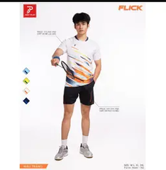 Áo Cầu Lông JP Flick Nam Trắng