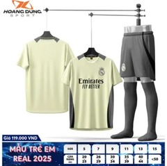 QA REAL MADRID TRẺ EM XÁM MÈ 25/26