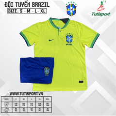 Áo Bóng Đá Đội Tuyển Brasil Vàng 2022