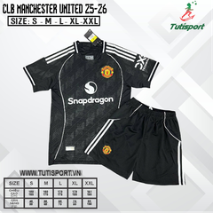 Quần Áo Bóng Đá Manchester United Đen mùa 25/26