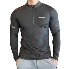Áo body / gym cổ khóa KN Đen