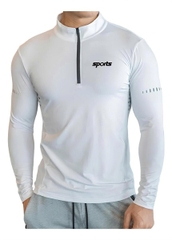 Áo body / gym cổ khóa KN Trắng