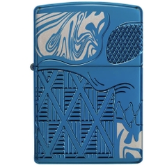 Bật Lửa ZIPPO - Luxury- Armor® Skull Design (Đầu Lâu Xanh)