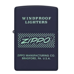 Bật Lửa ZIPPO - Classic - Zippo Logo Arrows Manufacturing ( Xanh Than )