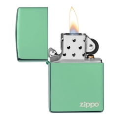 Bật Lửa ZIPPO - Classic - High Polish Green Logo (Xanh Dưa Gang Logo Zippo)