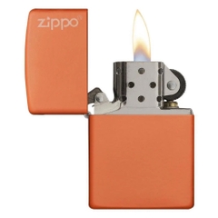 Bật Lửa ZIPPO - Classic - Orange Matte Zippo Logo (Cam Trơn Logo)