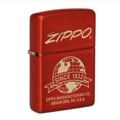 Bật Lửa ZIPPO - Classic - Metallic Red Laser Engrave (Quả Cầu Nhũ Đỏ Meta)