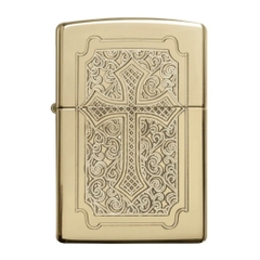 Bật Lửa ZIPPO - Armor - Eccentric High Polish Brass Armor (Thánh Giá)