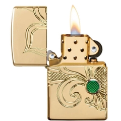 Bật Lửa ZIPPO - Armor - Fleur-de-lis Design (Hoa Đá Xanh)