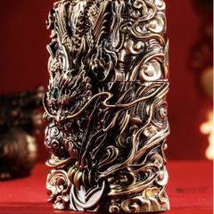 Zippo Rồng Đồng Ngọc Xanh - Phiên Bản Độ
